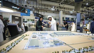 The Edge stand at the Dubai Airshow. Leslie Pableo for The National