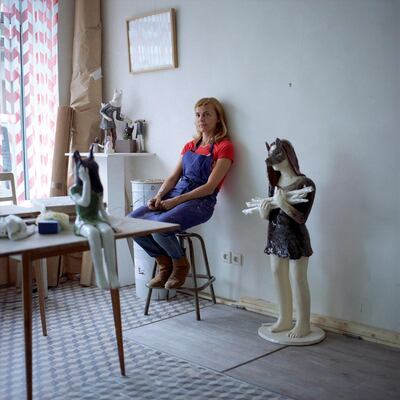 French sculptor Clementine De Chabaneix works with ceramic. Fanny Begoin