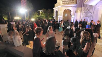 Guests arrive at the Top School Awards 2019 at the Rajmahal Theatre, Dubai. Chris Whiteoak / The National