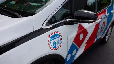 A Domino's Chevy Bolt EV.