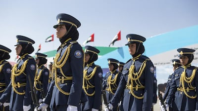 Military cadets parade during a graduation ceremony at Khalifa bin Zayed Air College last year. Donald Weber / Crown Prince Court – Abu Dhabi