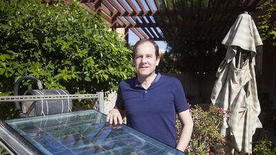 William Janssen has developed a prototype which heats sea water, evaporates it, condenses it, the churns it out as safe, distilled, drinkable water. Lee Hoagland / The National