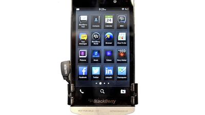 The BlackBerry P9982 has the same specifications as the previous model, but with larger internal storage and 4G compatible connectivity. Charles Crowell for The National