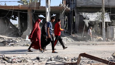 Israeli air strikes have destroyed buildings and roads across the Gaza Strip. AFP