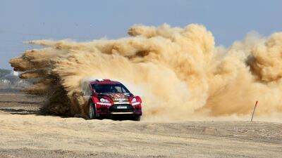 Nasser Al Attiyah of Qatar, above, holds the lead after Day 1 of the Dubai International Rally. Courtesy FIA