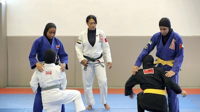 Rosalind Ferreira trains the women’s national team at Zayed Sports City in Abu Dhabi. Pawan Singh / The National