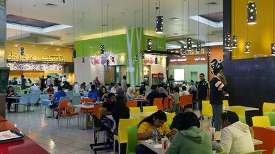 Food Court at the Ibn Battuta Mall in Dubai. Food is a key factor in encouraging ‘dwell’ time in shopping centres. Satish Kumar / The National