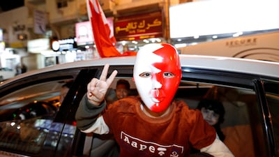 Bahrainis celebrate after winning the Gulf Cup final against Saudi Arabia, in Riffa, south of Manama, Bahrain. Reuters