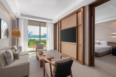 A junior suite is generously sized and designed for four adults. Photo: Rixos The Palm Dubai