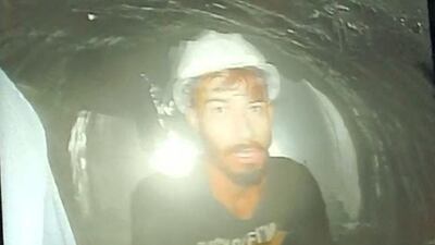 A labourer trapped inside the tunnel. Reuters
