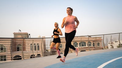 Vicki Matheson, right, pursues her passion for running every weekend.