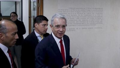 Former Colombian president Alvaro Uribe. AP