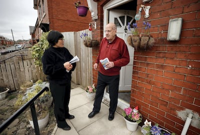 Jihyun Park on the campaign trail in Bury ahead of the local elections. Reuters