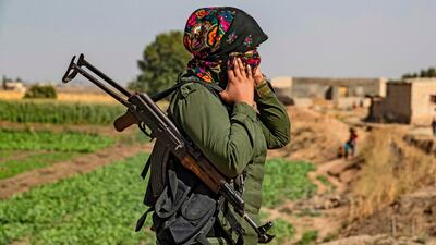 A member of the Kurdish Internal Security Forces of Asayesh stands guard. AFP