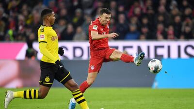 Bayern Munich winger Ivan Perisic shoots at goal. Reuters