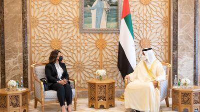 Sheikh Mansour bin Zayed Al Nahyan received Najla Mangoush, Libyan Minister of Foreign Affairs, and her accompanying delegation at Qasr Al Watan today. Wam