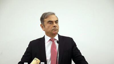 Carlos Ghosn, former chief executive officer of Nissan Motor Co. and Renault SA, speaks to the media at the Lebanese Press Syndicate in Beirut, Lebanon, on Wednesday, Jan. 8,. 2020. “Ripped from my family, my friends, my communities, from Renault, Nissan and Mitsubishi and the 450,000 women and men who comprise those companies. It is impossible to express the depth of that deprivation and my profound appreciation to once again be able to be reunited with my family and loved ones,” Ghosn said. Photographer: Hasan Shaaban/Bloomberg