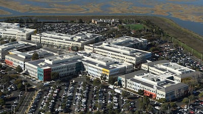 FILE PHOTO: Facebook's campus is seen on the edge of the San Francisco Bay in this aerial photo taken in Menlo Park, California, U.S., January 13, 2017. REUTERS/Noah Berger/File Photo