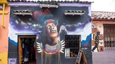 A mural in Bogota's colourful La Candelaria district. Courtesy Ishay Govender-Ypma