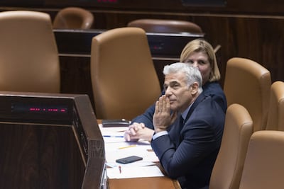 Yair Lapid, Israel's Foreign Minister, during a meeting at the Knesset in Jerusalem on Monday. Bloomberg