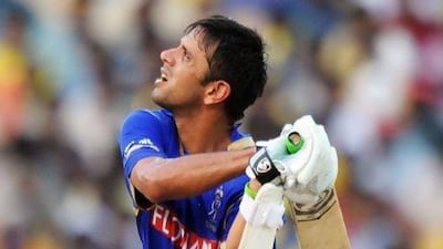 File shot of Rahul Dravid from last year's IPL after he proved critics wrong that the format is only for the young. Dibyangshu Sarkar / AFP