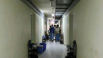 A future uncertain: former workers of the Hastie Group at their labour camp in Al Quoz Industrial Area in Dubai.