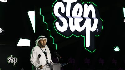 Dr Mahmoud Al Burai from Dubai Land Department speaks at Step Dubai 2025. Chris Whiteoak / The National