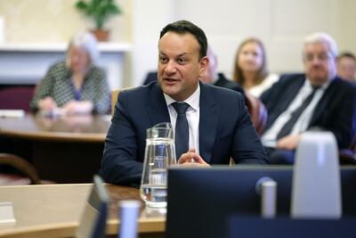 Taoiseach Leo Varadkar meeting members of the newly formed Executive at Stormont Castle. PA