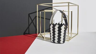 Sara Battaglia’s pre-fall 2017 handbag collection for Salvatore Ferragamo features the fashion house’s signature zigzag motifs. Courtesy of Salvatore Ferragamo