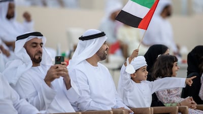 Lt Gen Sheikh Saif bin Zayed, Deputy Prime Minister and Minister of Interior, Sheikh Theyab bin Mohamed, Abu Dhabi Executive Council member, and Sheikh Zayed bin Theyab. Mohamed Al Hammadi / Presidential Court