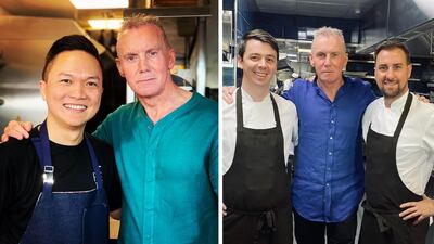 Dubai-based chefs, Reif Othman and Nick Alvis and Scott Price with Gary Rhodes in the days leading to his death. nstagram