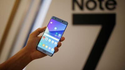 The Samsung Galaxy Note 7 during its launching ceremony in Seoul, South Korea. Kim Hong-Ji / Reuters