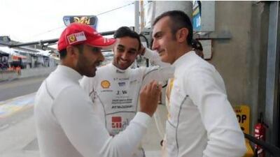 From left, Khaled Al Qubaisi, Prince Abdulaziz bin Turki Al Faisal and Andrea Bertolini