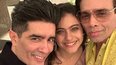 Manish Malhotra, Kajol and Karan Johar. Photo: Instagram / manishmalhotra05