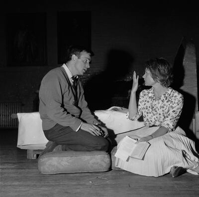 Judi Dench with John Stride in rehearsal for a production of 'Romeo and Juliet', produced by Franco Zeffirelli, at London's Old Vic Theatre in 1960. Getty Images
