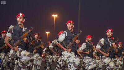 Saudi security forces have paraded through Mecca ahead of Hajj, with Crown Prince Mohammed bin Salman and other top officials among those watching. SPA via Reuters