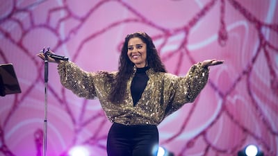 Emirati singer Balqees is one of a number of international artists recording official songs for the Qatar World Cup. Ruel Pableo / The National