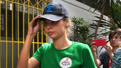 Detained Belarusian model Anastasia Vashukevich known by her pen name Nastya Rybka arrives at the Thai immigration department in Bangkok on January 17, 2019. AFP