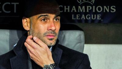 Bayern Munich coach Pep Guardiola during his side's Champions League victory over Manchester United on Wednesday. Marc Mueller / EPA / April 9, 2014
