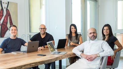 VentureSouq partners Tammer Qaddumi, Suneel Gokhale, Sonia Gokhale, Sonia Weymuller and Maan Eshqi. Photo: VentureSouq