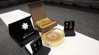 Arabic sweets left for staff by the Jordanian national team after their World Cup exit. Photo: Jordan Football Association / Instagram