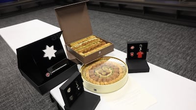 Arabic sweets left for staff by the Jordanian national team after their World Cup exit. Photo: Jordan Football Association / Instagram