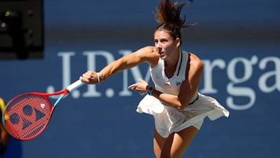 Emma Navarro of USA in action during her women Singles quarter-finals match against Paula Badosa of Spain at the US Open. EPA