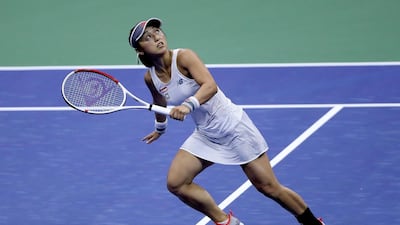 Misaki Doi of Japan fades back for a ball during her Womens Singles first round match against Naomi Osaka of Japan. AFP