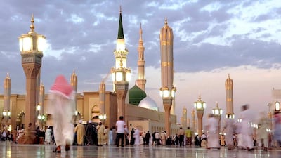 Worshippers visit the Prophet's mosque in Medina, Saudi Arabia. Hadi Mizban / AP Photo