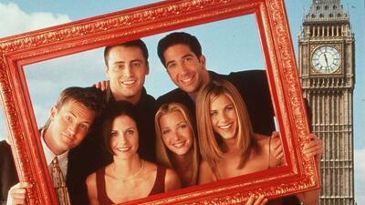 Friends in London. Clockwise from top left: Matt LeBlanc, David Schwimmer, Jennifer Aniston, Lisa Kudrow, Courteney Cox and Matthew Perry. Getty Images