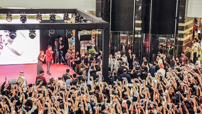 Mammootty told the crowd they were the largest reception he had encountered during his career. Courtesy Delma Mall