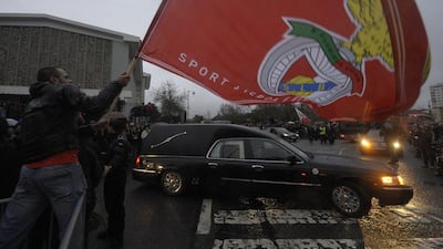 Eusebio's funeral was held in Lisbon, Portugal on Monday. Miguel Riopa / AFP