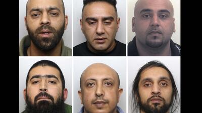 Clockwise from top left: Iqlak Yousaf, Nabeel Kurshid, Asif Ali, Tanweer Hussain Ali, Salah Ahmed El-Hakam and Mohammed Imran Ali Akhtar. PA