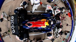 Max Verstappen of Oracle Red Bull Racing makes a pitstop during the US Grand Prix. Getty Images